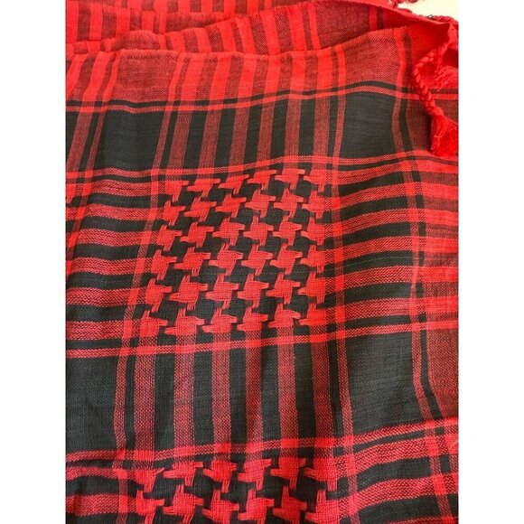 Lovarzi Shemagh Desert Scarf Unisex Red/Black Tactical OS NEW - Picture 6 of 9
